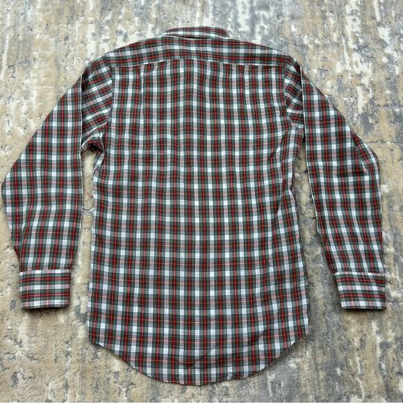 1970’s IZOD Plaid Blue crocodile Patch Button Front Shirt Size 12 - Picture 8 of 8